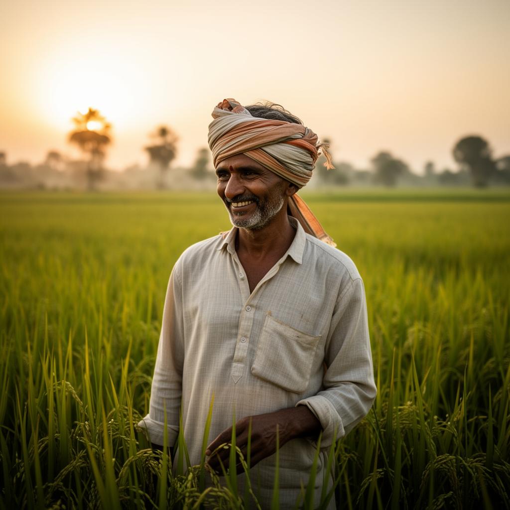 Indian farmer in field